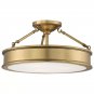 Bowers 3 - Light 19" Shaded Drum Semi Flush Mount