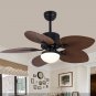 Black 52" Mccall Tropical 5 Blade Ceiling Fan, Fan with Remote