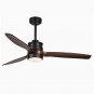 52" Eloise 3 Blade Outdoor LED Ceiling Fan with Remote, Light Kit Included