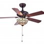 5 Blade Ceiling Fan, Light Kit Included House of Hampton