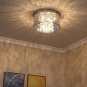 Modern K9 Crystal Raindrop Chandelier Lighting Flush Mount LED Ceiling Light Fixture Pendant Lamp