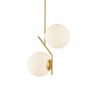 BAODEN 2 Lights Globe Pendant Light Mid Century Chandelier Modern Hanging Light