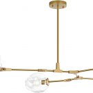 Thurston 5-Light Adjustable Chandelier Pendant, Matte Gold with Clear Glass Shades Lighting Fixture
