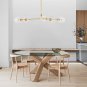 Thurston 5-Light Adjustable Chandelier Pendant, Matte Gold with Clear Glass Shades Lighting Fixture