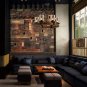 6-Light Wood Kitchen Farmhouse Chandelier Pendant Island Light Fixtures Black(Bulb Not Included)
