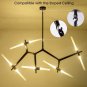 Chandelier Metal Acrylic Branch Pendant Lamp Light Ceiling Fixtures for Living Room(14-Light Black)