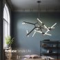 Chandelier Metal Acrylic Branch Pendant Lamp Light Ceiling Fixtures for Living Room(14-Light Black)
