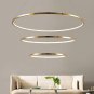 LED Chandelier Ceiling Lighting Circular Three Rings Ceiling Fixtures Gold 100W LED - White Light