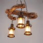 Industrial Hanging Lantern Chandelier 3 Lights Loft Wooden Anchor Pendant Lighting Fixture