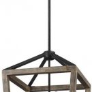 Feiss Gannet Wood Lantern Pendant Lighting Brown 4-Light