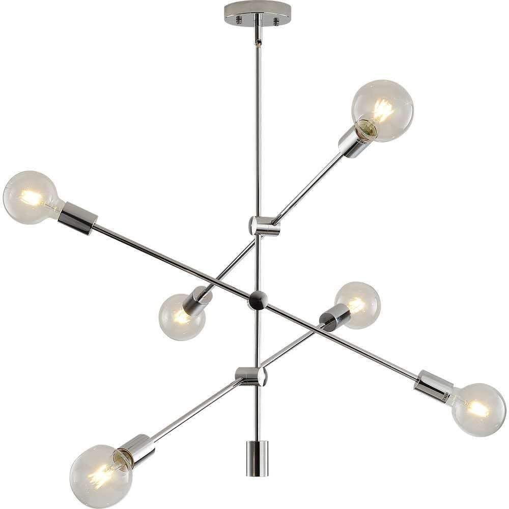 Pendant Lighting Chrome Finish Contemporary Chandeliers Light Fixture Semi Flush Mount Ceiling Light