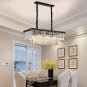 K9 Crystal Chandeliers Lighting Pendant Ceiling Lights Rectangle Chandelier Lamp Fixture 8-Lights