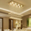 Rectangular Raindrop Crystal Chandelier Fixture Pendant Flush Mount LED Light Rectangle Chandeliers
