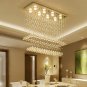 Rectangular Raindrop Crystal Chandelier Fixture Pendant Flush Mount LED Light Rectangle Chandeliers