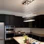 Rectangular Raindrop Crystal Chandelier Fixture Pendant Flush Mount LED Light Rectangle Chandeliers