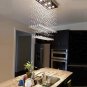Rectangular Raindrop Crystal Chandelier Fixture Pendant Flush Mount LED Light Rectangle Chandeliers
