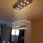 Rectangular Raindrop Crystal Chandelier Fixture Pendant Flush Mount LED Light Rectangle Chandeliers
