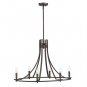 6-Light Large Wagon Wheel Chandelier  Vintage Farmhouse Pendant Light In Oil Rubbed Bronze Finish