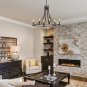 6-Light Large Wagon Wheel Chandelier  Vintage Farmhouse Pendant Light In Oil Rubbed Bronze Finish