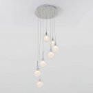 Artika Frosted Globe 7-LED-int. Pendant Lights Spiral, Chrome