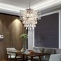 Crystal Chandeliers with 5 Lights Pendant Light with Crystal Drops,Ceiling Light Fixture  (Chrome)