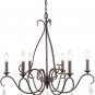 Chandelier for 6 Kitchen Island Lighting for Dining Room with Crystal Pendant, 28â L X 25.5â H