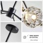 Chandelier 18-Light Crystal Pendant 43" LED Ceiling Light Pendant, Crystal with G9 LED Bulbs (Black)
