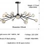 Chandelier 18-Light Crystal Pendant 43" LED Ceiling Light Pendant, Crystal with G9 LED Bulbs (Black)
