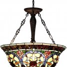 Chloe Lighting  Tiffany-Style Victorian 3 Light Inverted Ceiling Pendant 22-Inch Shade