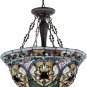 Chloe Lighting  Tiffany-Style Victorian 3 Light Inverted Ceiling Pendant 22-Inch Shade