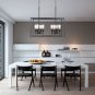 8 Light Farmhouse Island Pendant Hanging Lighting Black Kitchen Light Fixture for Dining Kitchen Bar