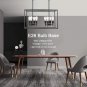 8 Light Farmhouse Island Pendant Hanging Lighting Black Kitchen Light Fixture for Dining Kitchen Bar