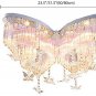 Art Deco Ceiling Light 23.62" Wide Butterfly Shaped Crystal Raindrop Discoloration Pendant Light