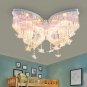 Art Deco Ceiling Light 23.62" Wide Butterfly Shaped Crystal Raindrop Discoloration Pendant Light