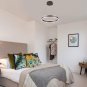 Modern Ring Pendant Light LED Dimmable Chandelier Adjustable Hanging Ceiling Ligh