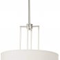 Concentric Shades Brushed Nickel Drum Pendant Chandelier 25" Wide Modern White Shade 4-Light Fixture