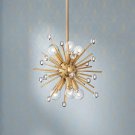 Janae Antique Gold Mini Sputnik Pendant Chandelier 12" Wide Modern Clear Crystal 6-Light