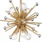 Janae Antique Gold Mini Sputnik Pendant Chandelier 12" Wide Modern Clear Crystal 6-Light