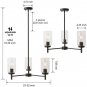 3-Light Chandeliers Rustic Clear Glass Shades Pendant Lighting Oil Rubber Hanging Ceiling Lights