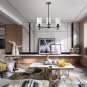 3-Light Chandeliers Rustic Clear Glass Shades Pendant Lighting Oil Rubber Hanging Ceiling Lights