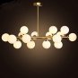 Chandelier 16 Round Glasses LED Ceiling Light Pendant, G4 LED Bulbs Bronze Gold (4.7" Lampshade)