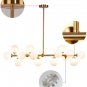 Chandelier 16 Round Glasses LED Ceiling Light Pendant, G4 LED Bulbs Bronze Gold (4.7" Lampshade)