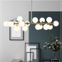 Chandelier 16 Round Glasses LED Ceiling Light Pendant, G4 LED Bulbs Bronze Gold (4.7" Lampshade)