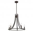 Modern Farmhouse Dining Room Chandelier, 5-Light Kitchen Pendant Light In Oil Rubbed Bronze Finish