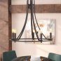 Modern Farmhouse Dining Room Chandelier, 5-Light Kitchen Pendant Light In Oil Rubbed Bronze Finish