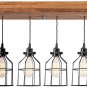 West Ninth Vintage Fayette Wood Pendant Chandelier Light - Farmhouse Rustic Lighting