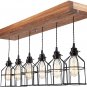 West Ninth Vintage Fayette Wood Pendant Chandelier Light - Farmhouse Rustic Lighting