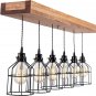 West Ninth Vintage Fayette Wood Pendant Chandelier Light - Farmhouse Rustic Lighting