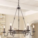 LOG BARN Rustic French Country Chandelier Wagon Wheel Hanging Island Lighting