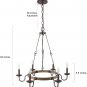 LOG BARN Rustic French Country Chandelier Wagon Wheel Hanging Island Lighting